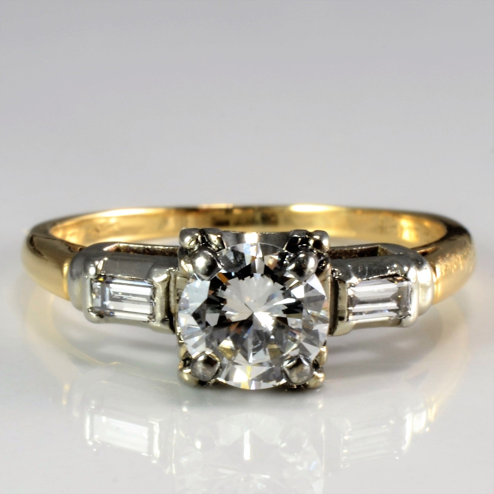 Baguette Side Stone Diamond Engagement Ring | 0.63ctw | SZ 5.25 |