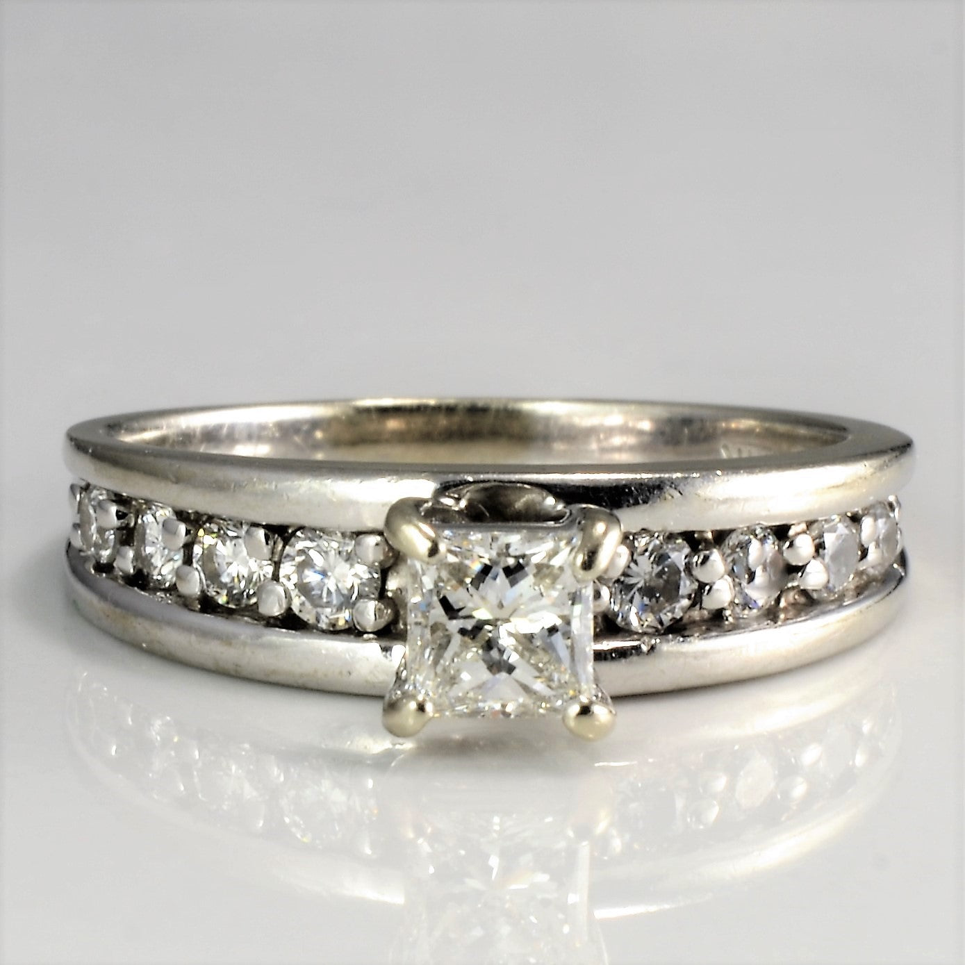 High Set Princess Diamond Engagement Ring | 0.66ctw | SZ 6.5 |