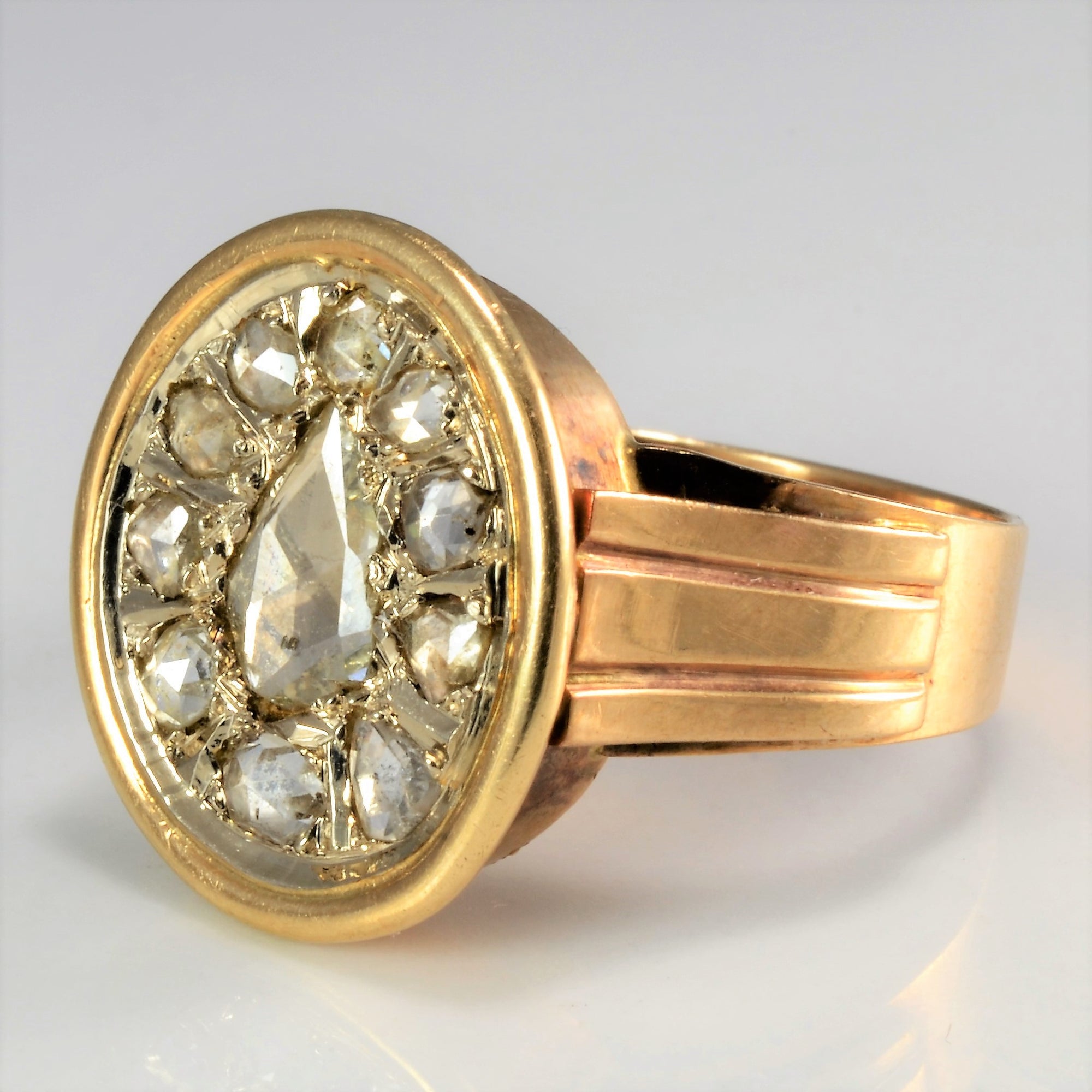 Reformed Victorian Rose Cut Diamond Cluster Ring | 1.35ctw | SZ 9.25 |