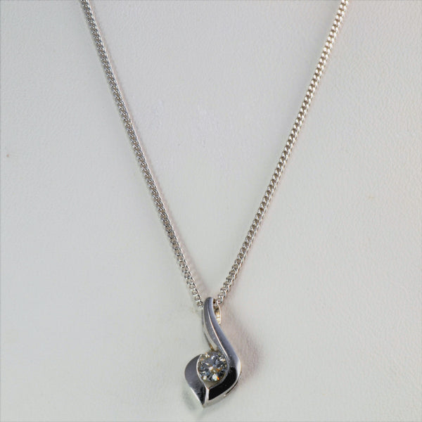 Tear Drop Shape Diamond Pendant Necklace | 0.17 ct, 18''|