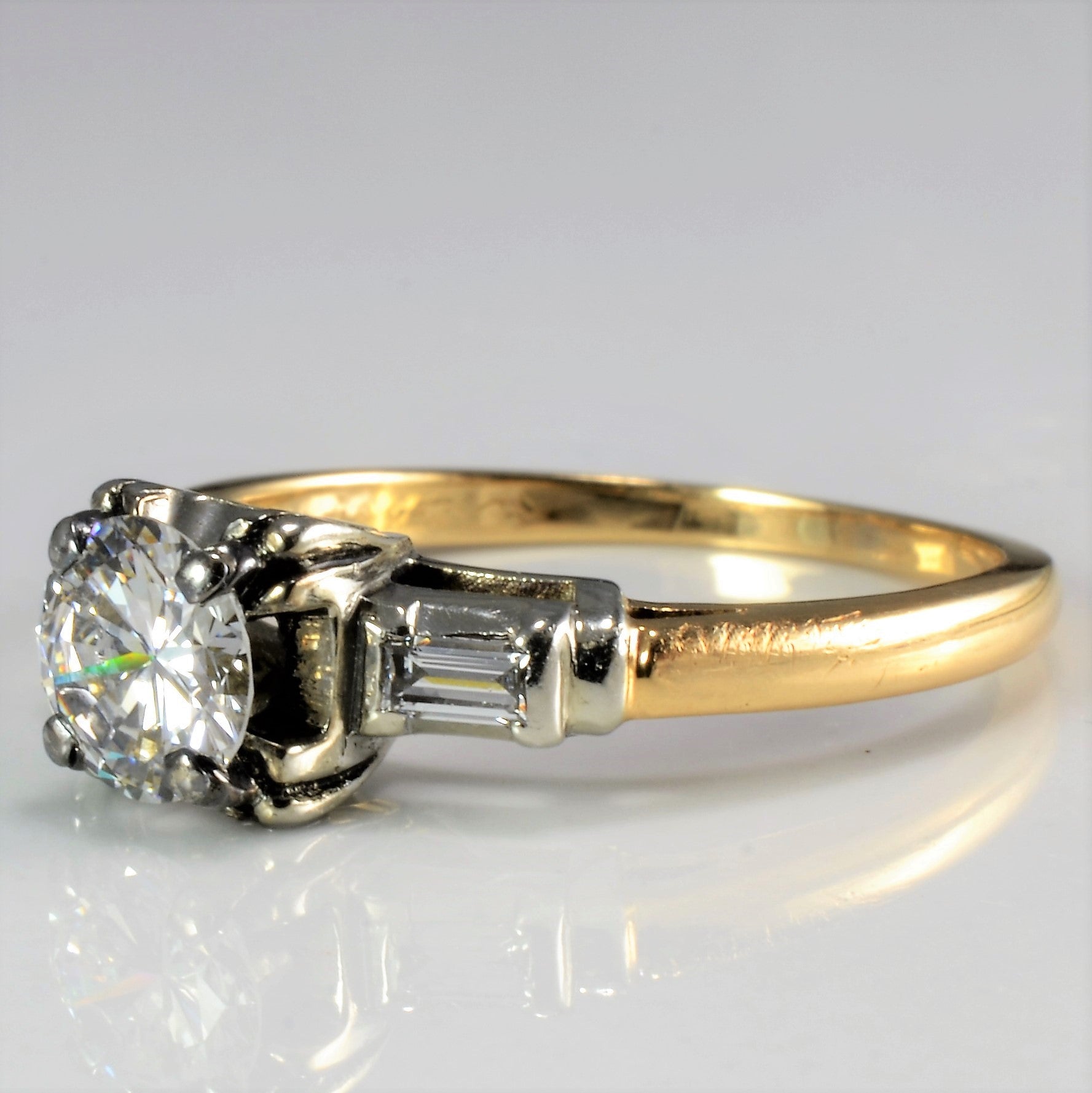 Baguette Side Stone Diamond Engagement Ring | 0.63ctw | SZ 5.25 |