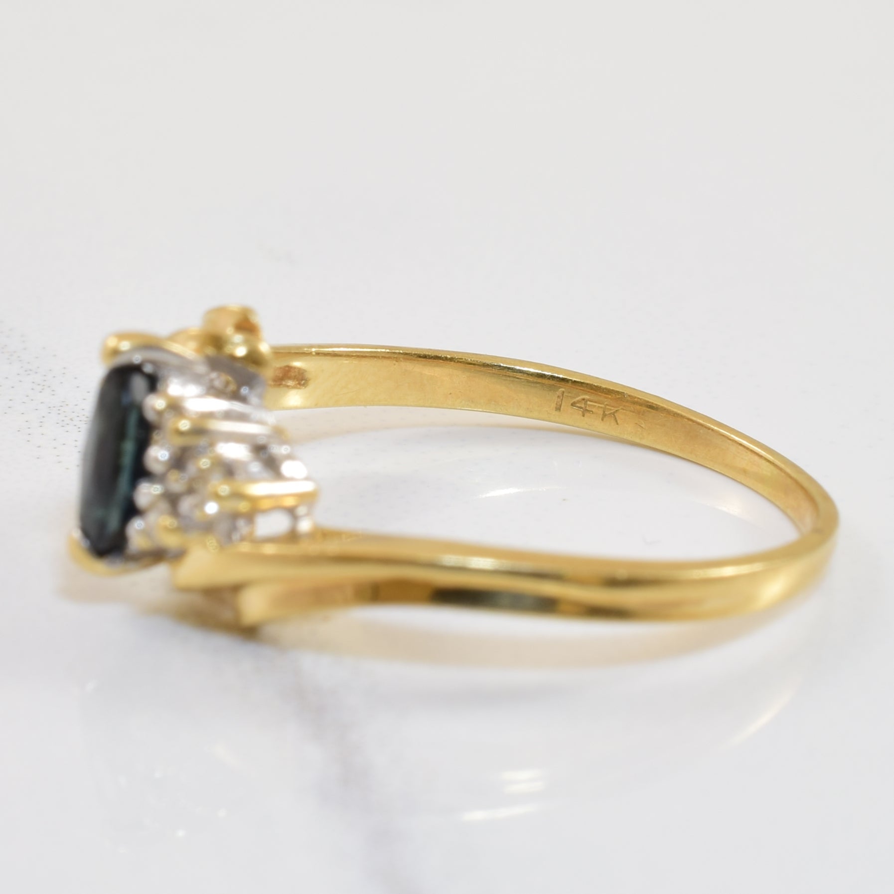 Sapphire & Diamond Bypass Ring | 0.18ct, 0.06ctw | SZ 6 |