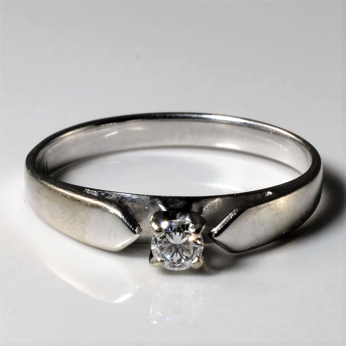 White Gold Solitaire Diamond Ring | 0.09ct | SZ 5.75 |