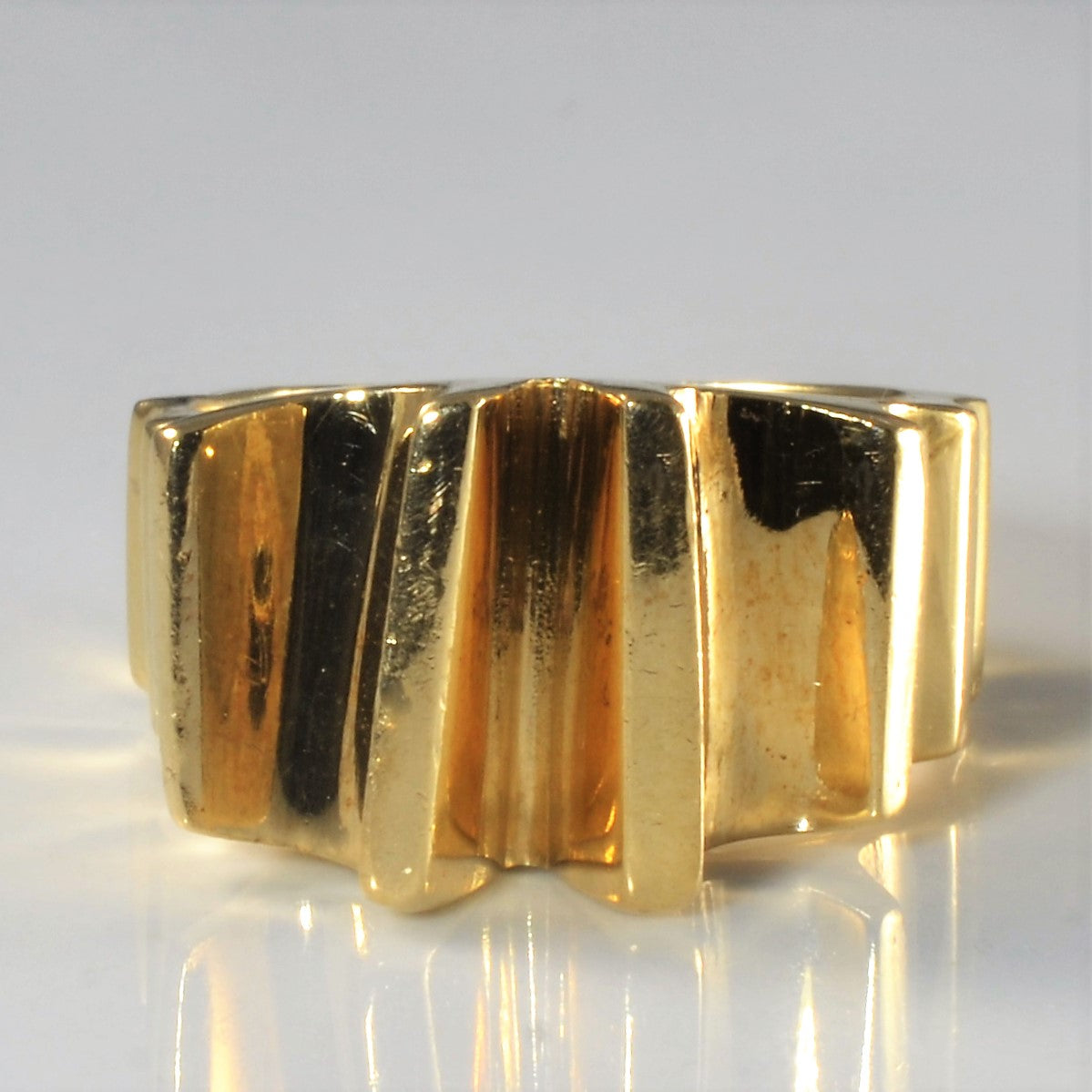 High Set Textured Gold Ring | SZ 6 |