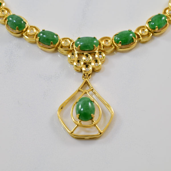 Jadeite & Diamond Necklace | 6.00ctw, 0.08ctw | 16.5