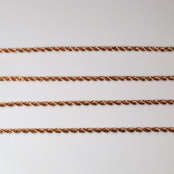 14k Rose Gold Rope Chain | 30