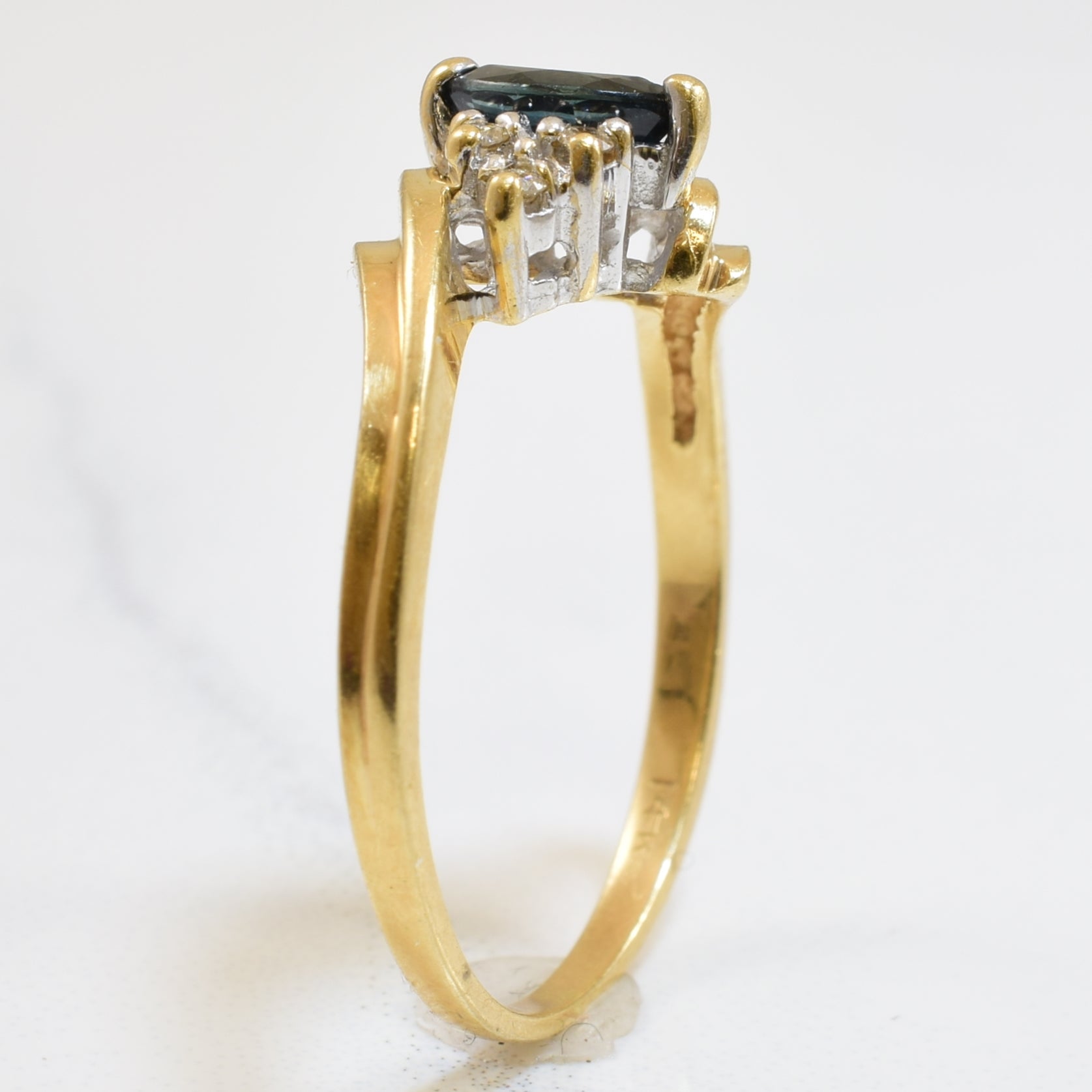 Sapphire & Diamond Bypass Ring | 0.18ct, 0.06ctw | SZ 6 |
