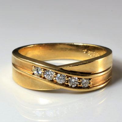 Five Stone Diamond Crossover Ring | 0.25ctw | SZ 11.5 |