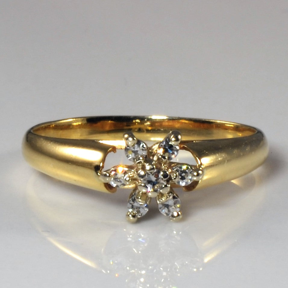 Floral Diamond Cluster Ring | 0.10ctw | SZ 5.25 |