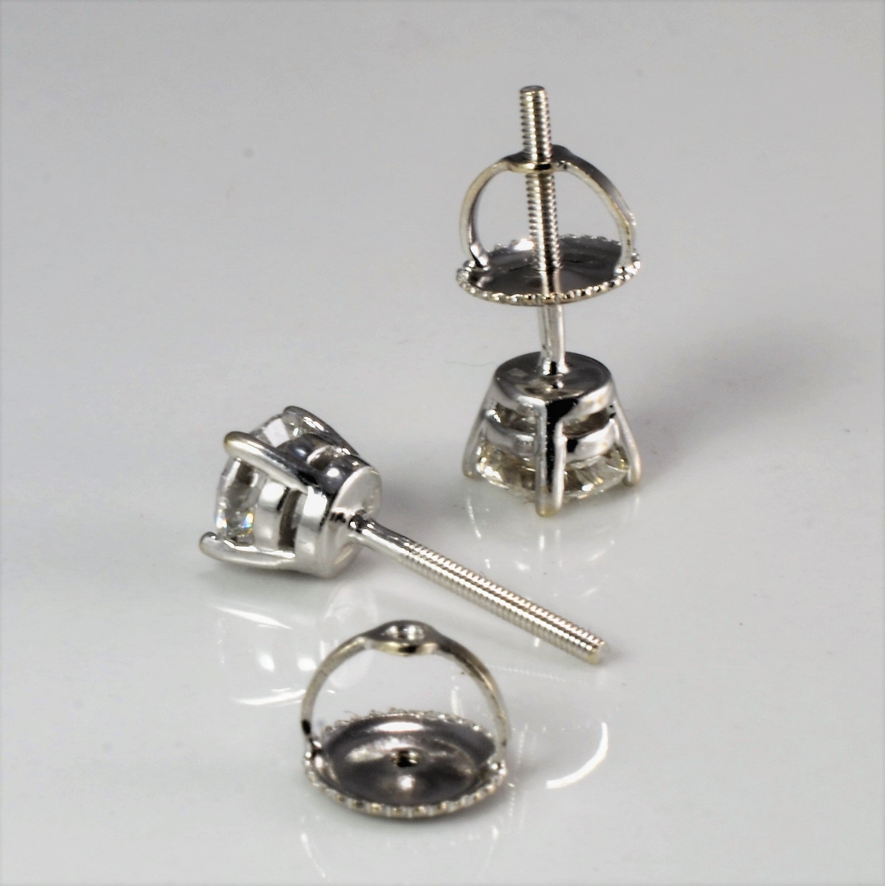 Solitaire Diamond Stud Earrings | 1.02 ctw |