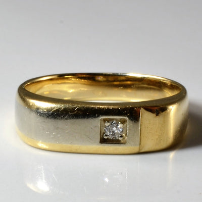 Two Tone Diamond Flat Edge Band | 0.04ct | SZ 8.75 |