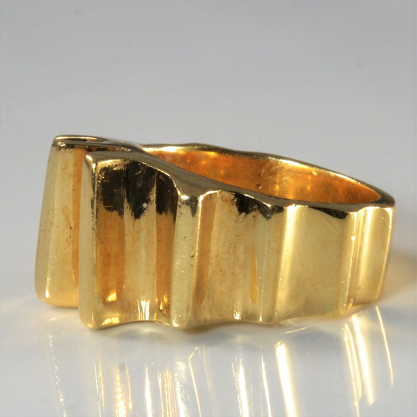 High Set Textured Gold Ring | SZ 6 |
