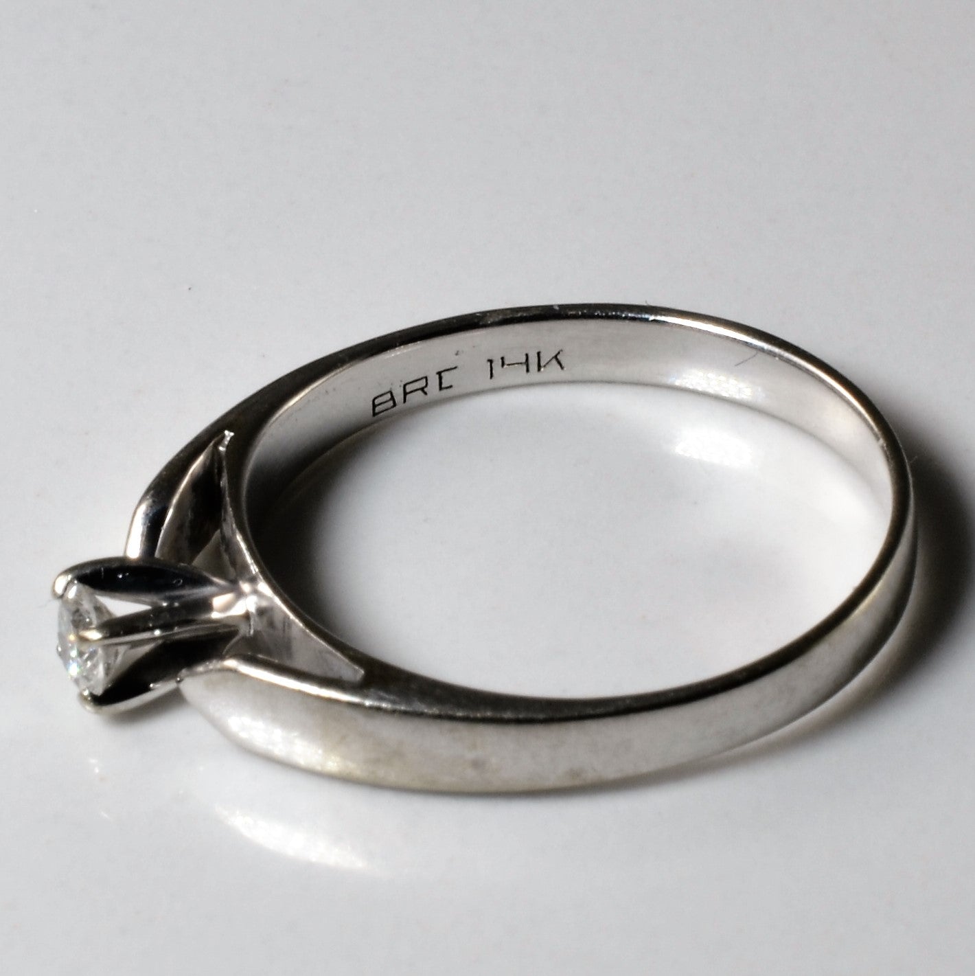 White Gold Solitaire Diamond Ring | 0.09ct | SZ 5.75 |