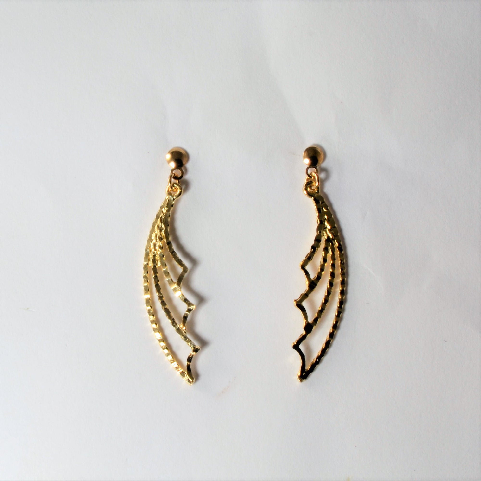 Yellow Gold Flare Earrings |