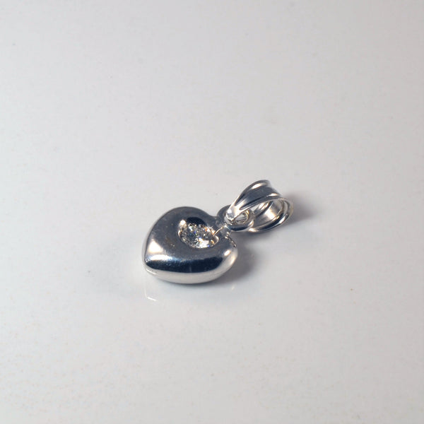 Puffed Bezel Set Diamond Heart Pendant | 0.14ct |