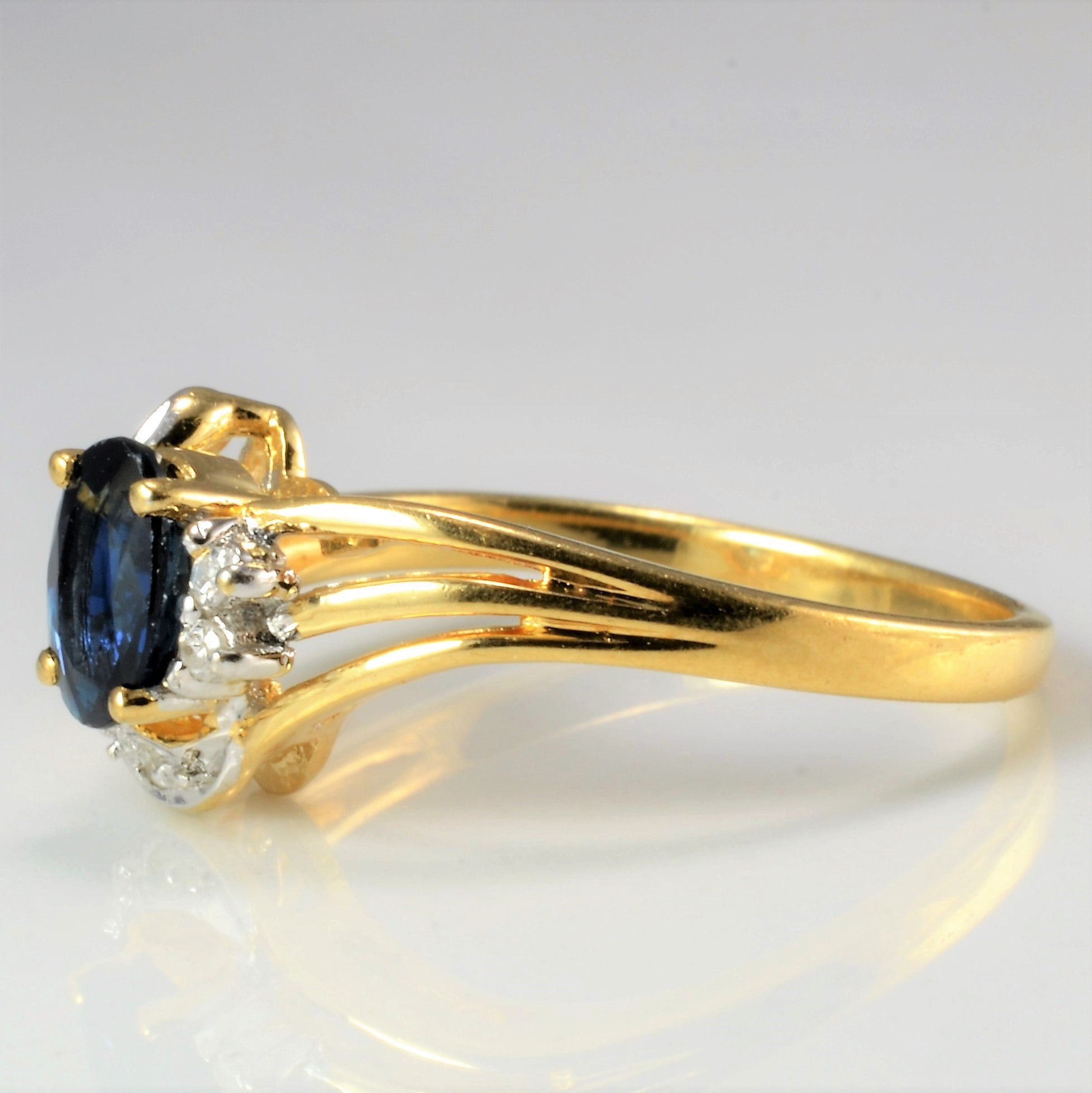 Sapphire & Diamond Ladies Ring | 0.03 ctw, SZ 6.25 |
