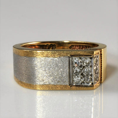 Two Tone Satin Finish Diamond Band | 0.09ctw | SZ 7.25 |
