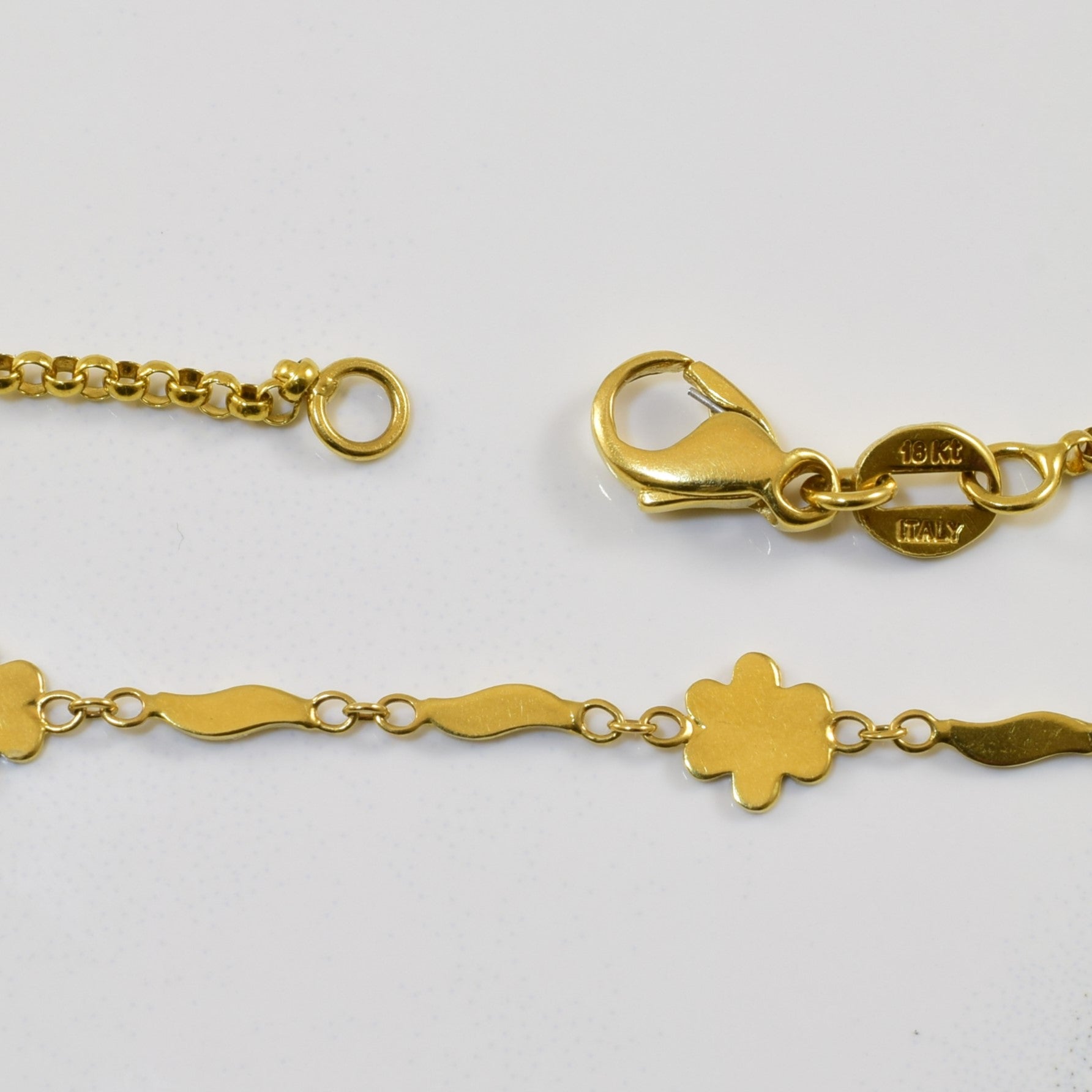 18k Yellow Gold Fancy Chain | 15.5