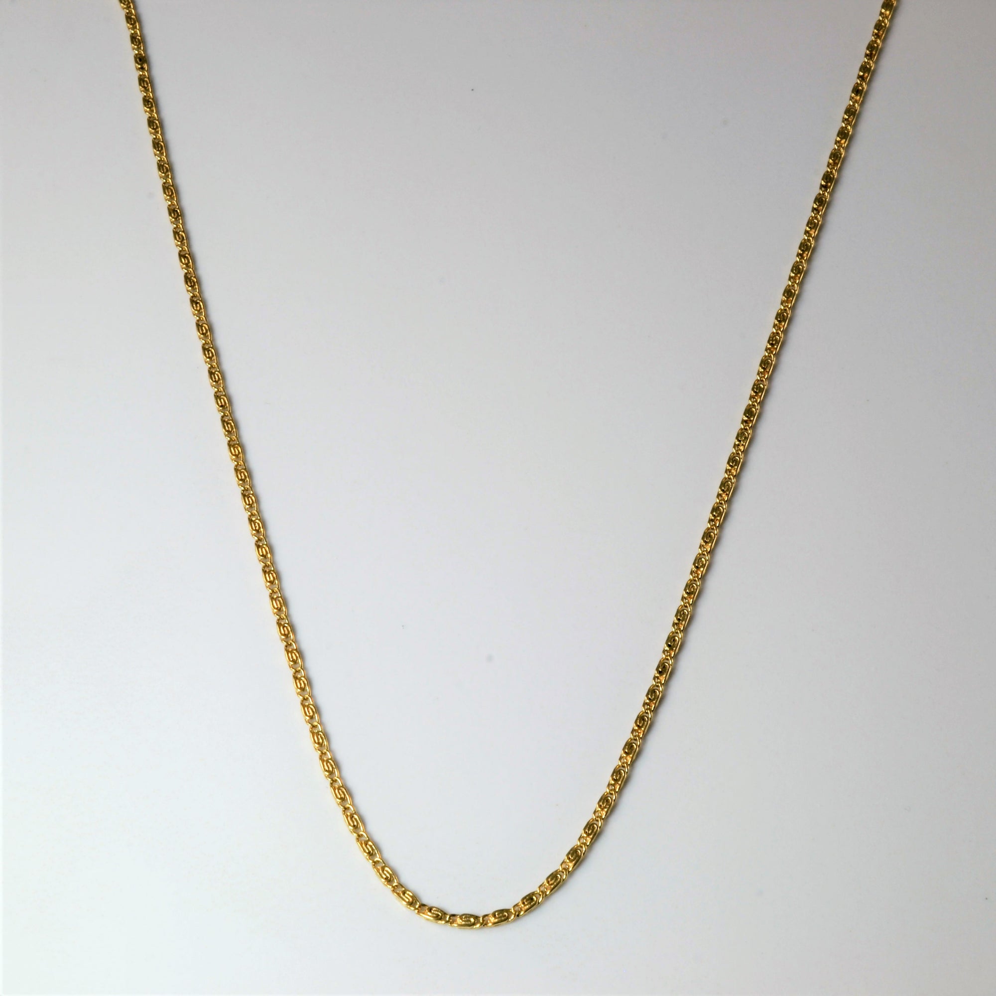 14k Yellow Gold Long Scroll Chain | 29