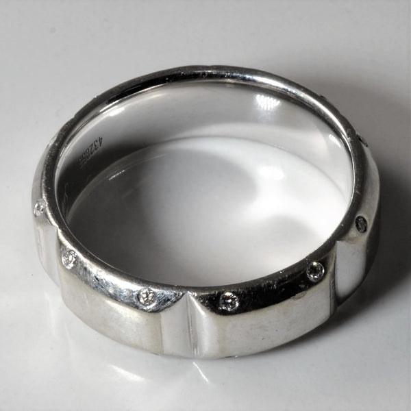 Simon G' Gypsy Set Diamond Textured Ring | 0.12ctw | SZ 10.5 |