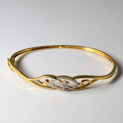 Pave Diamond Floral Design Bangle | 0.19ctw | 6.5