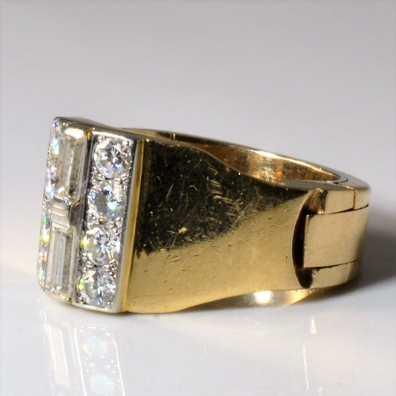 Multi Cut Diamond Hinge Ring | 1.06ctw | SZ 6.75 |
