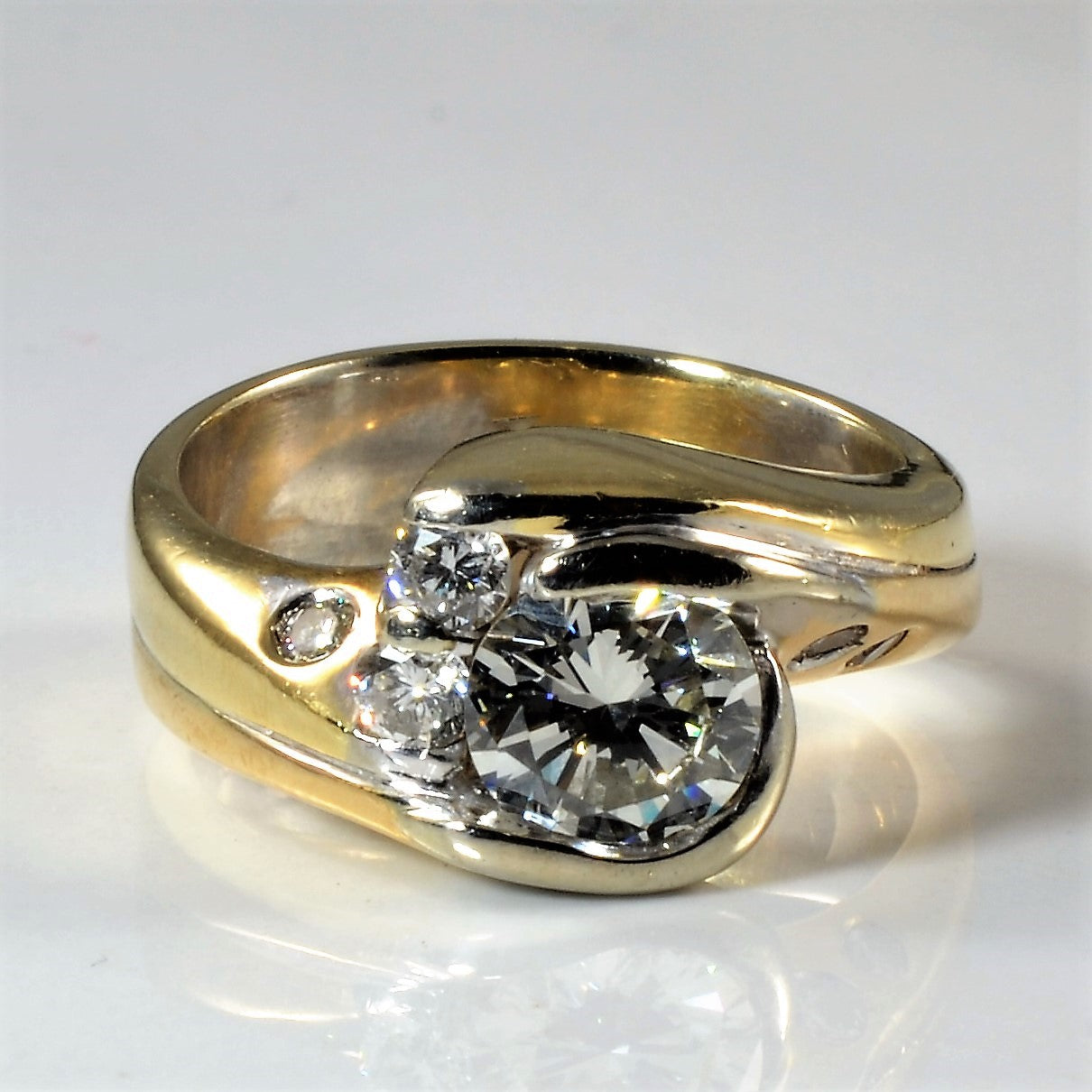 Unique Bypass Diamond Soldered Wedding Set | 1.27ctw | SZ 7.25 |