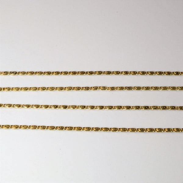 14k Yellow Gold Long Scroll Chain | 29