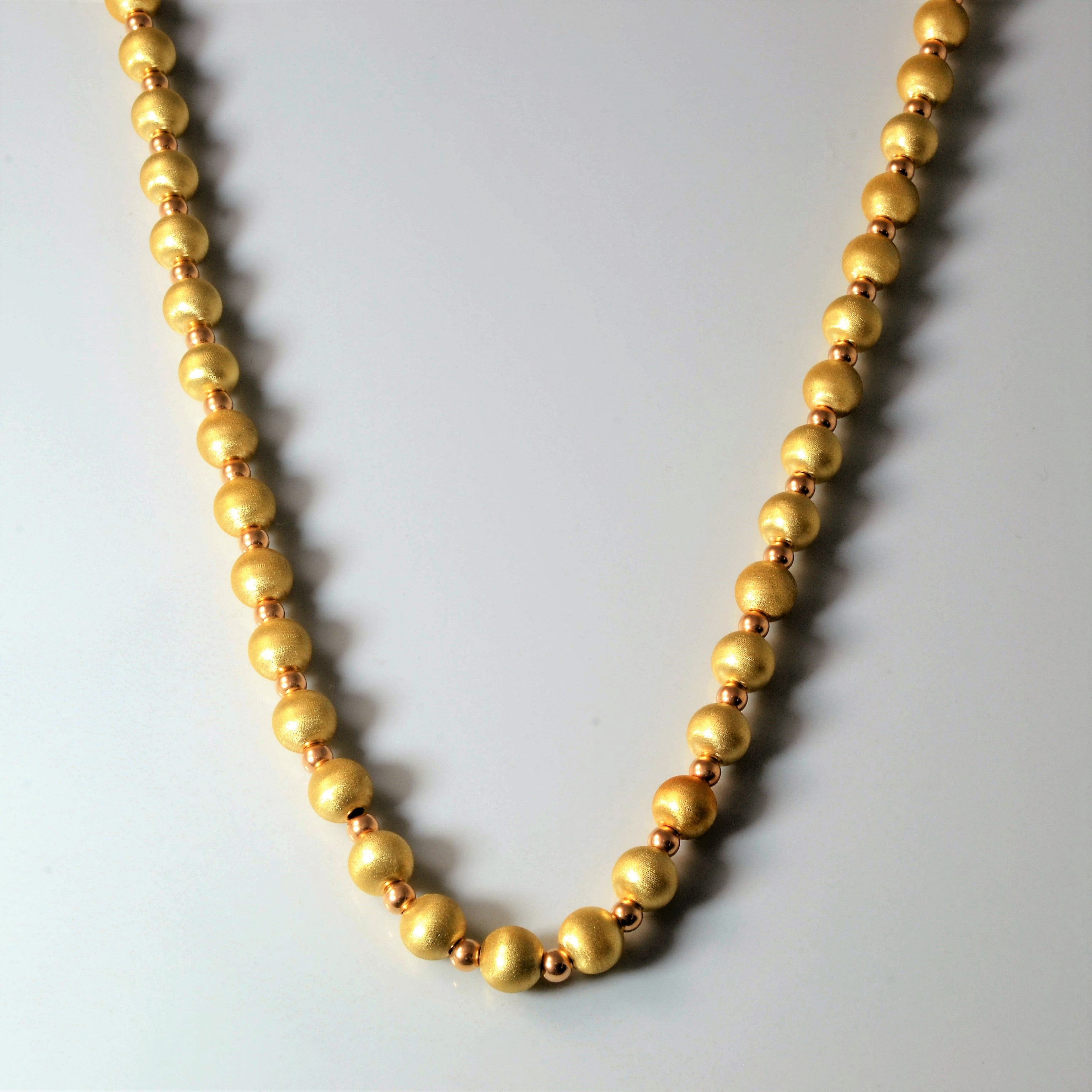 Yellow Gold Ball Chain Necklace 16