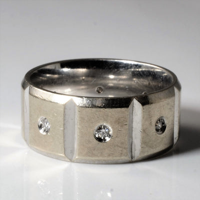 Flush Set Diamond Wide Band | 0.16ctw | SZ 10.5 |