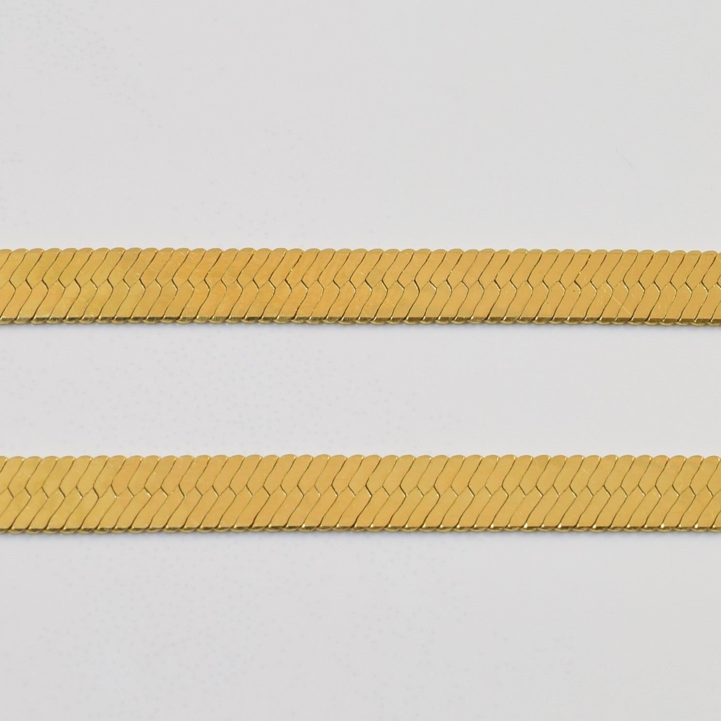 14k Yellow Gold Herringbone Chain | 30