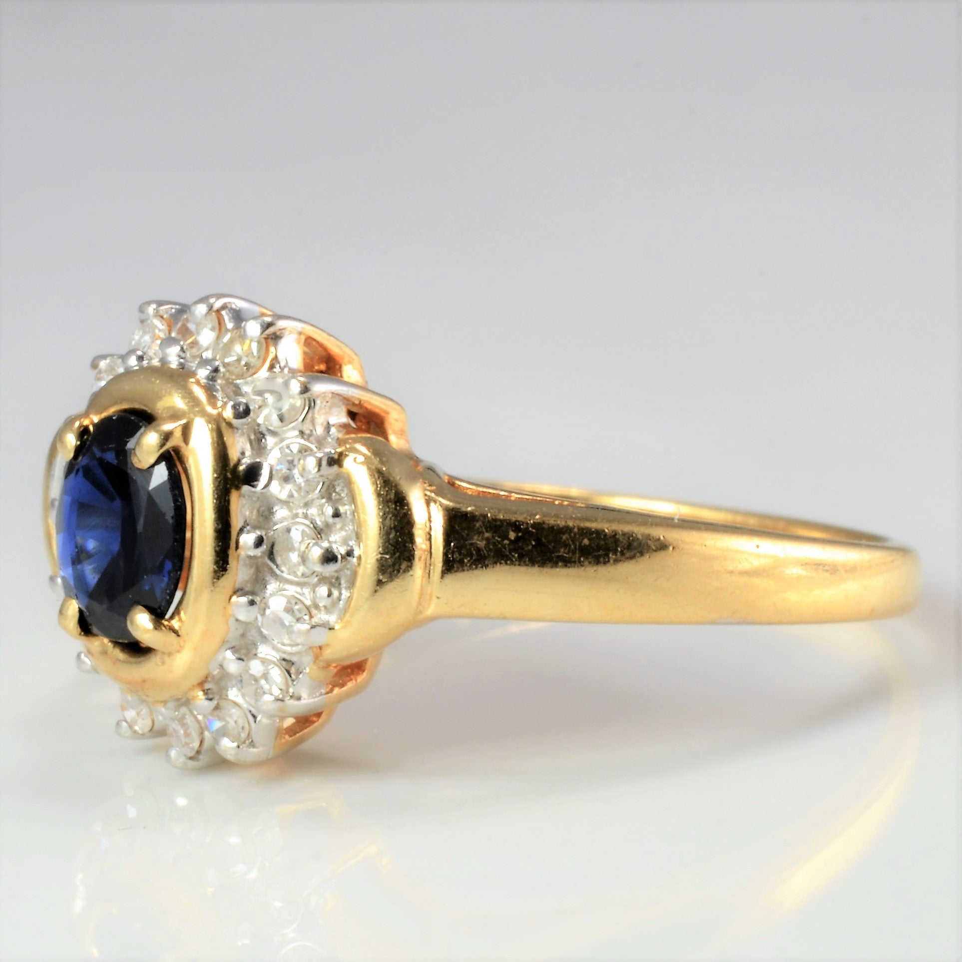Sapphire & Diamond Ladies Cocktail Ring | 0.08 ctw, SZ 6 |