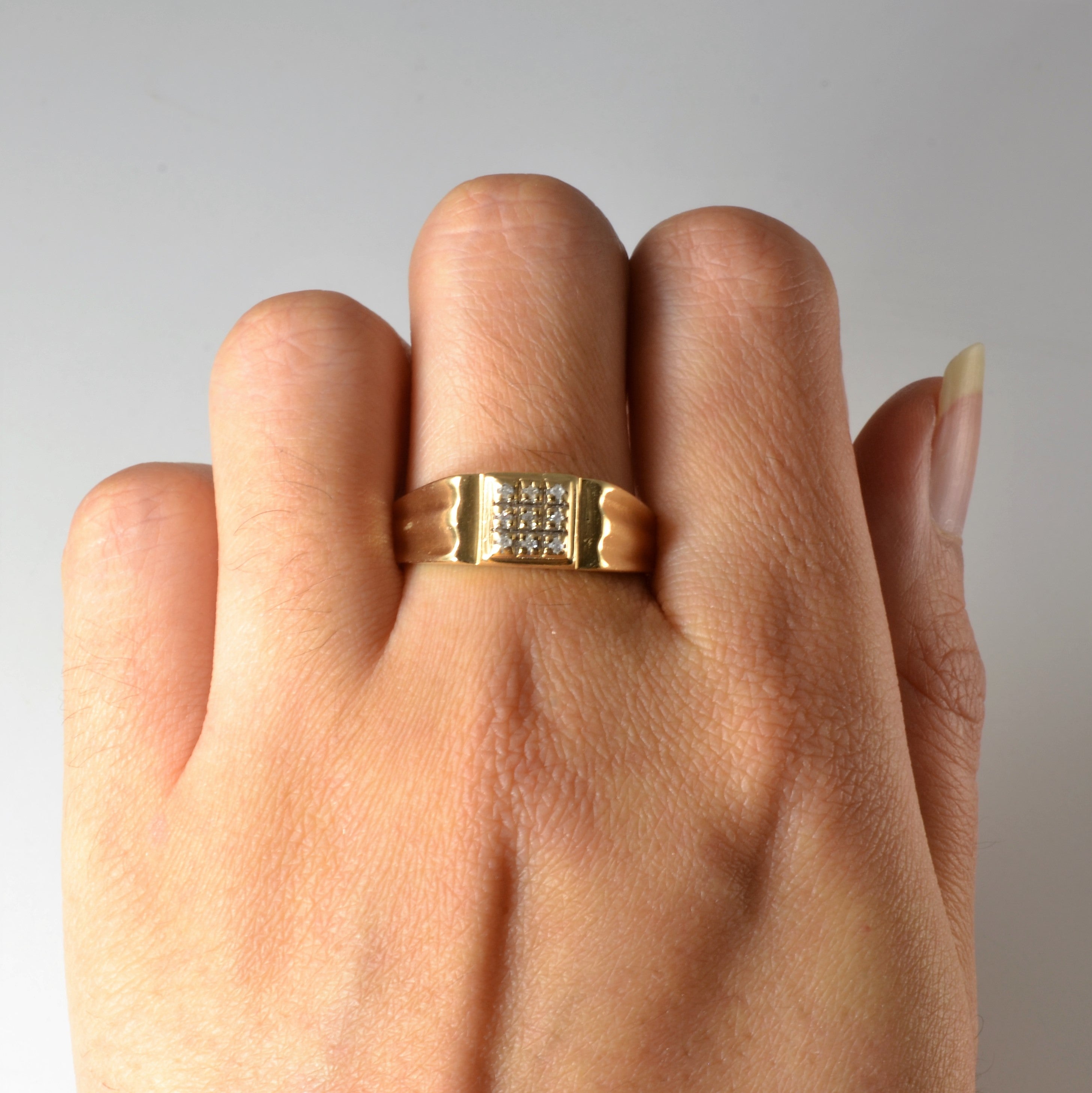 Diamond Grid Ring | 0.05ctw | SZ 12.5 |