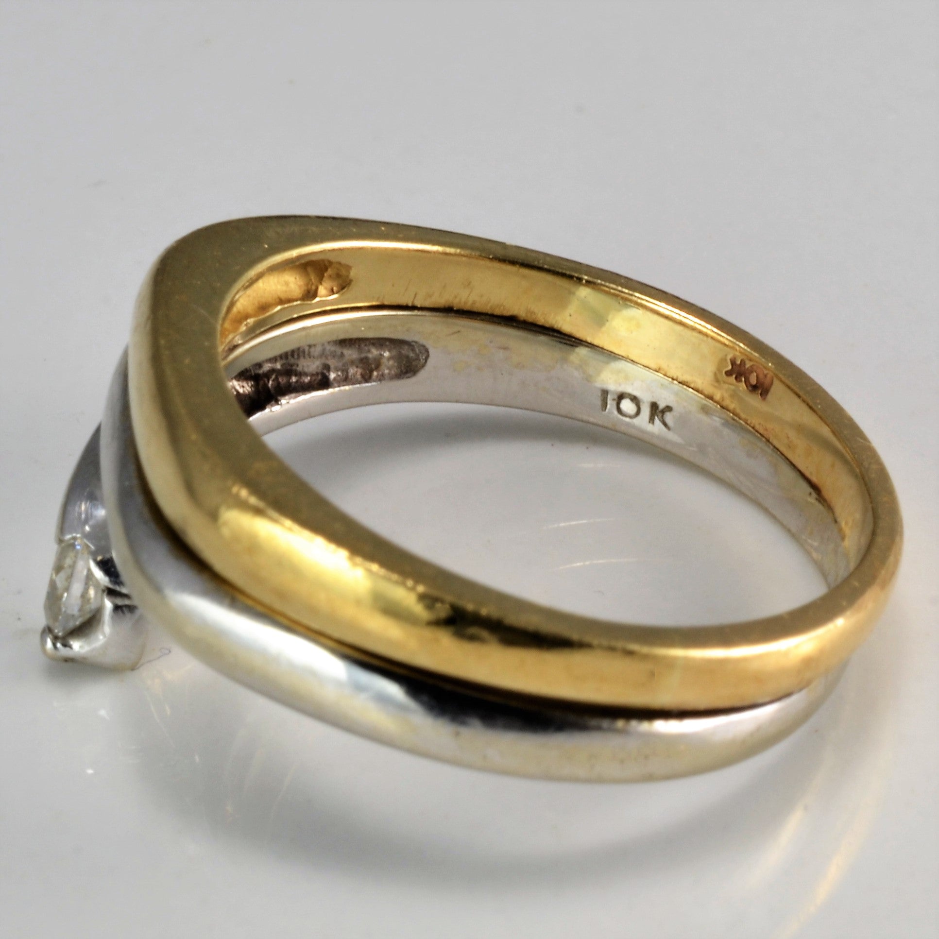 Two Tone Gold Wrap Style Diamond Ring | 0.08 ct, SZ 6 |