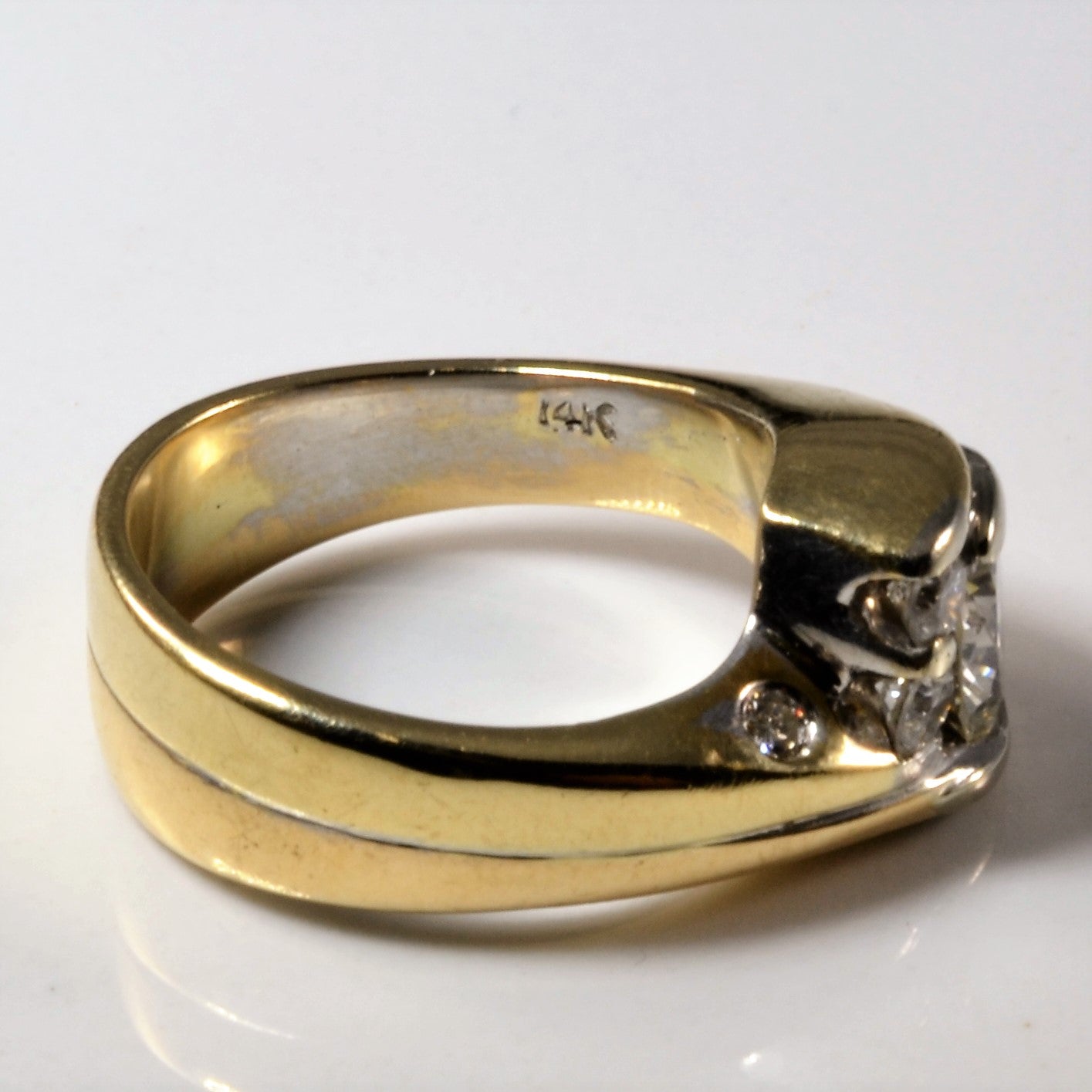 Unique Bypass Diamond Soldered Wedding Set | 1.27ctw | SZ 7.25 |