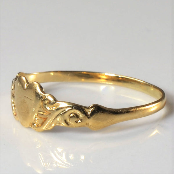 Initial 'T' Engraved Claddagh Ring | SZ 3.25 |