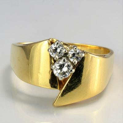 Diamond Trilogy Cocktail Ring | 0.32ctw | SZ 8.75 |
