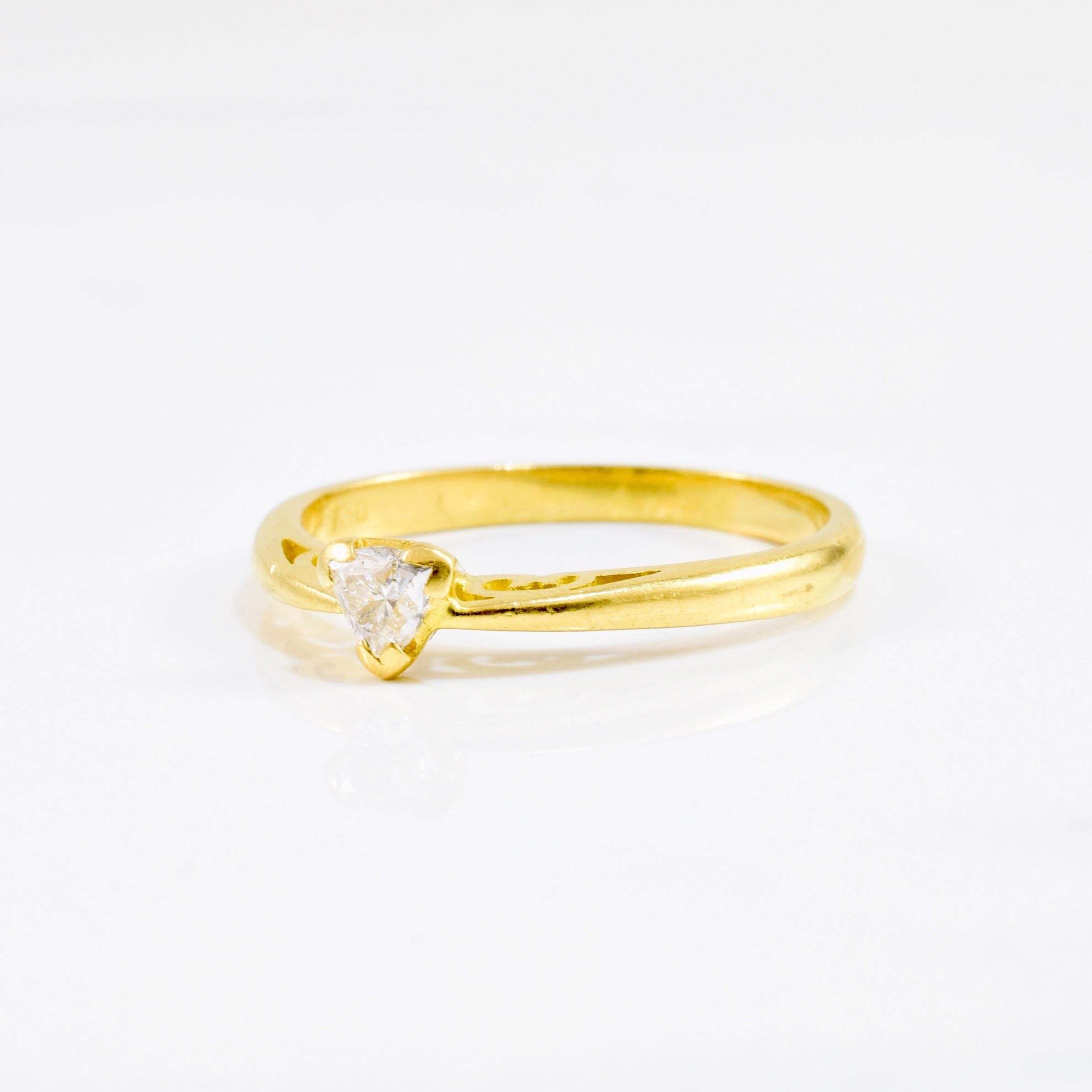 Petite Trillion Cut Diamond Ring | 0.20 ct SZ 7.75 |