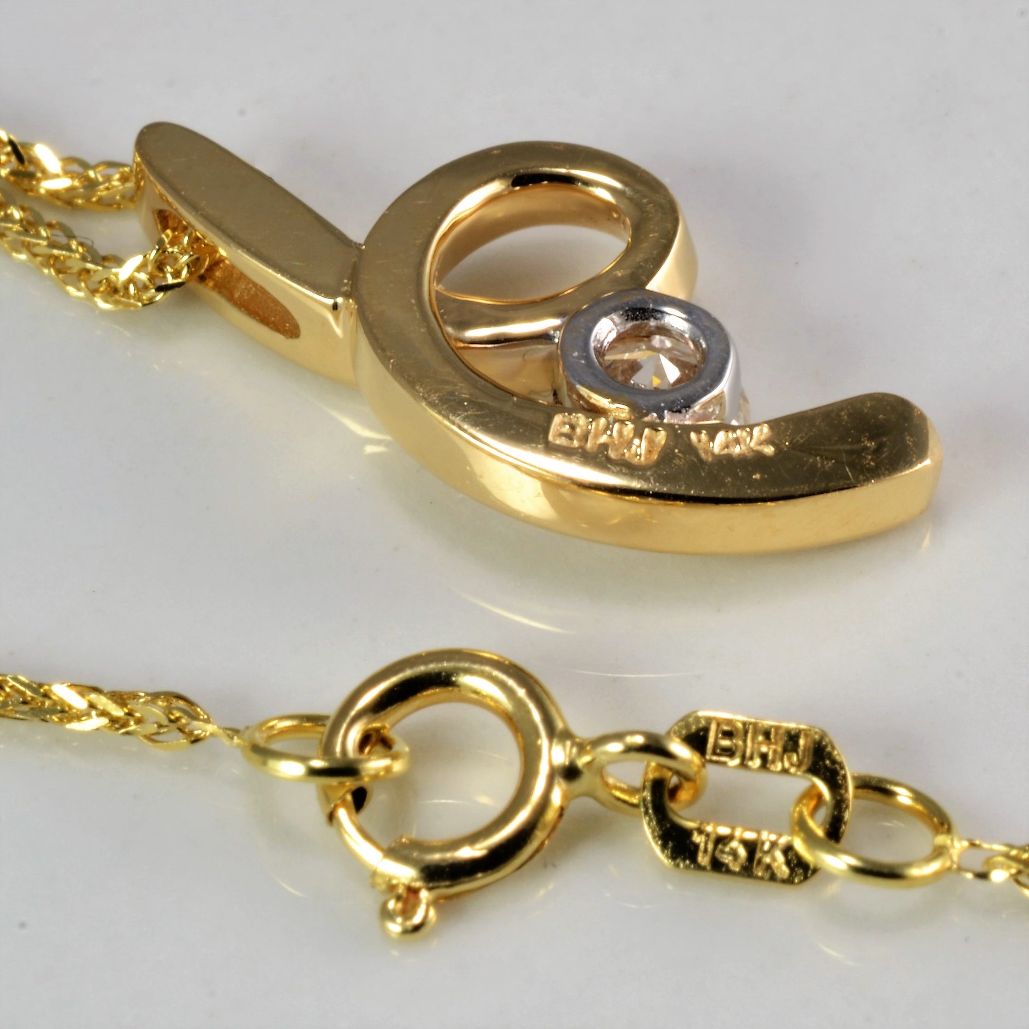 Free Form Ribbon Swirl Diamond Pendant Necklace | 0.22 ct, 19''|