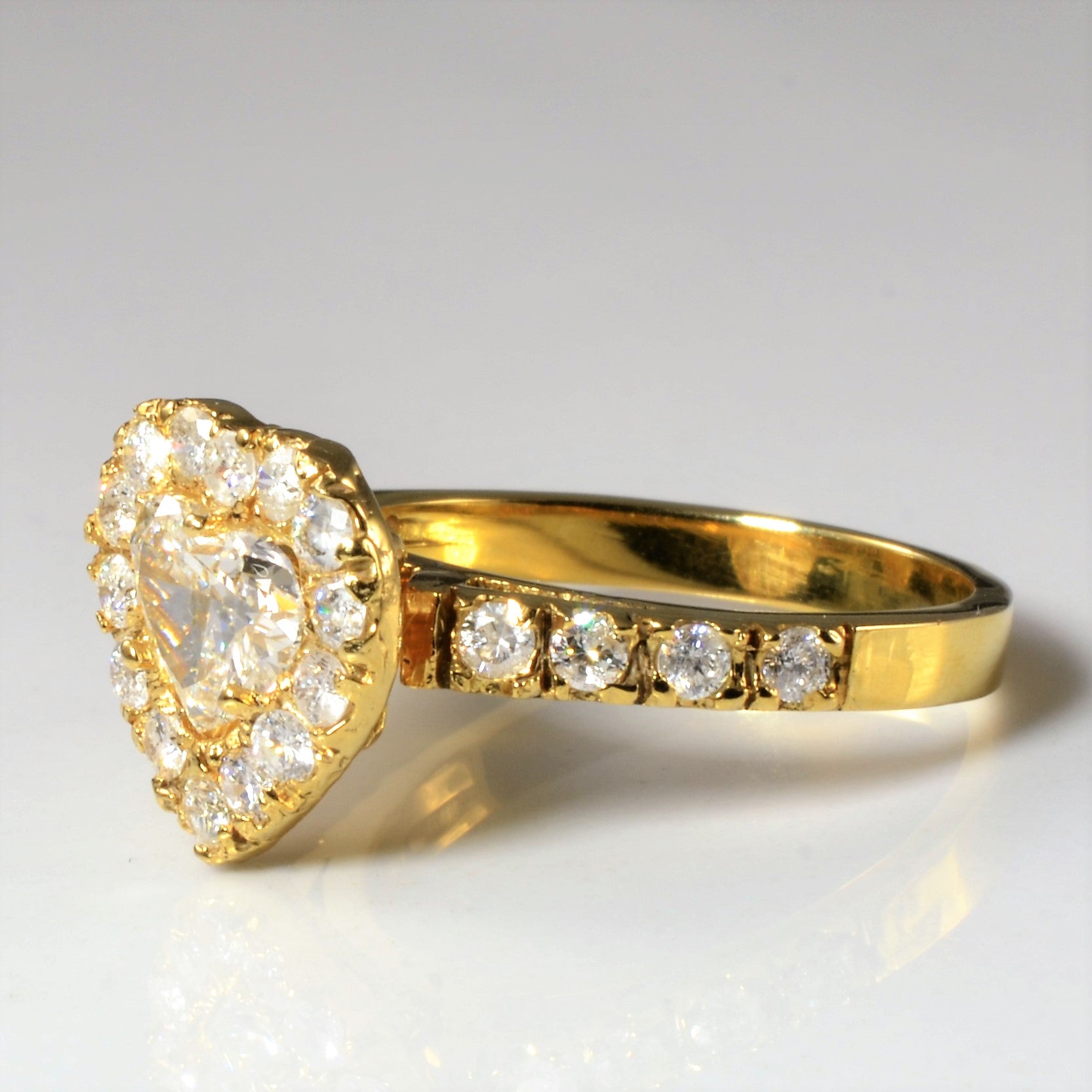 Halo Heart Diamond Engagement Ring | 1.58ctw | SZ 6.5 |