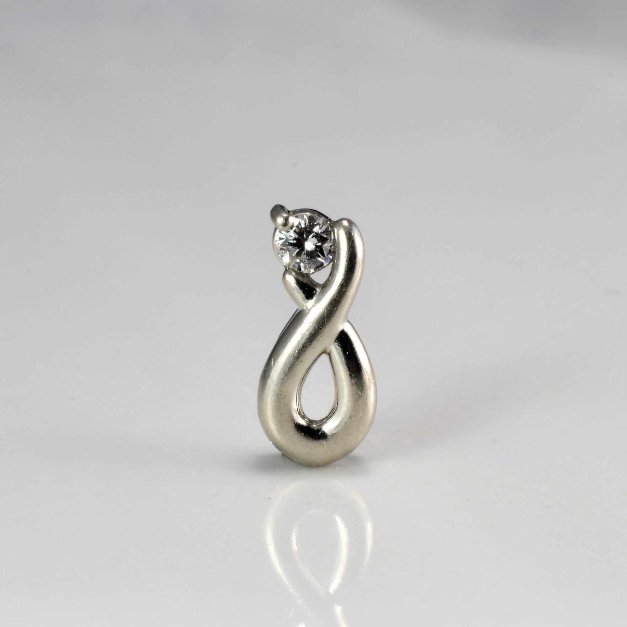 Solitaire Diamond Platinum Infinity Pendant | 0.06 ct |