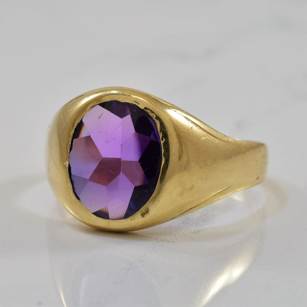 Bezel Set Synthetic Purple Sapphire Ring | 3.00ct | SZ 10.25 |