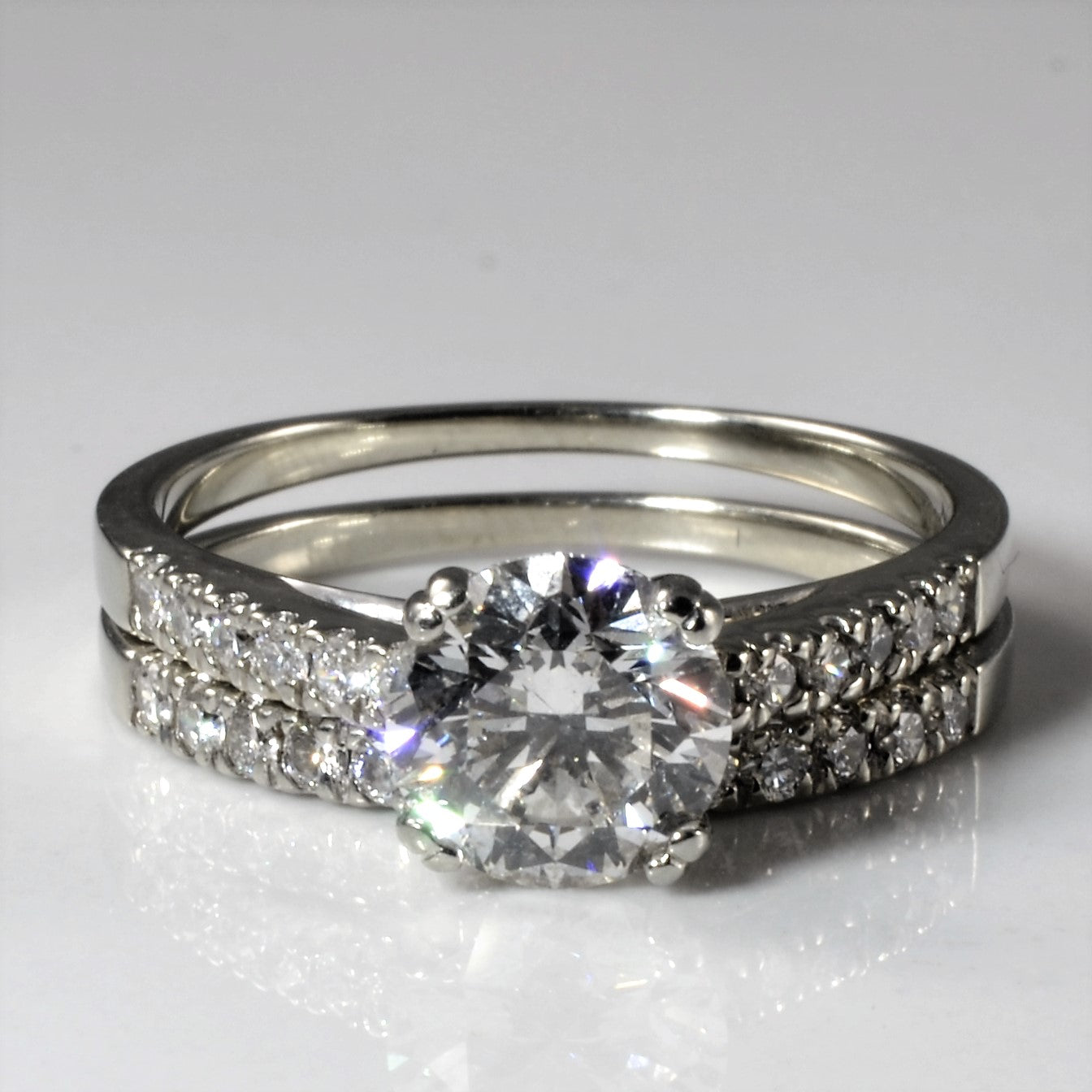 Pave Band Wedding Set | 1.91ctw | SZ 7.75 |