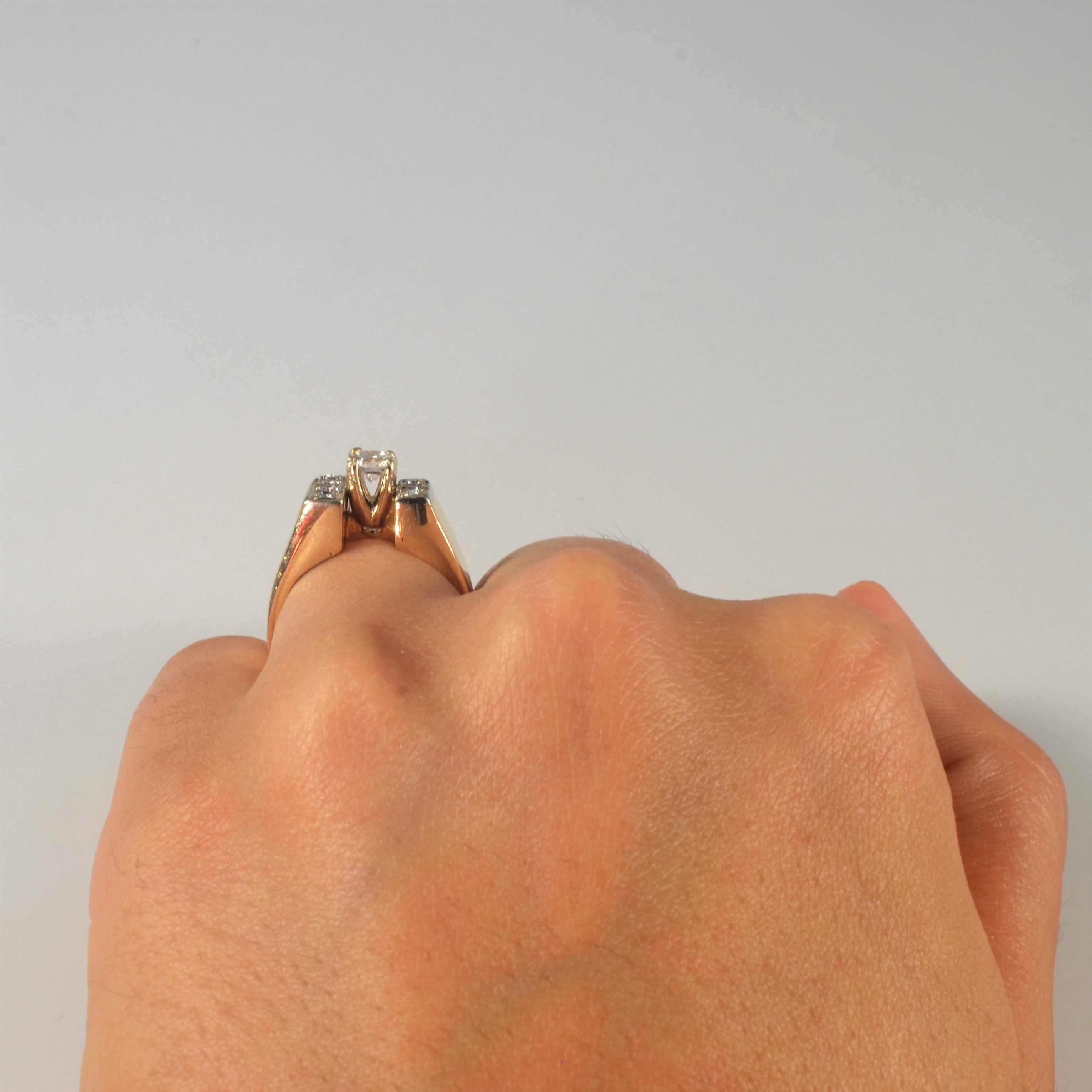 Offset Diamond Engagement Ring | 0.48ctw | SZ 5.25 |
