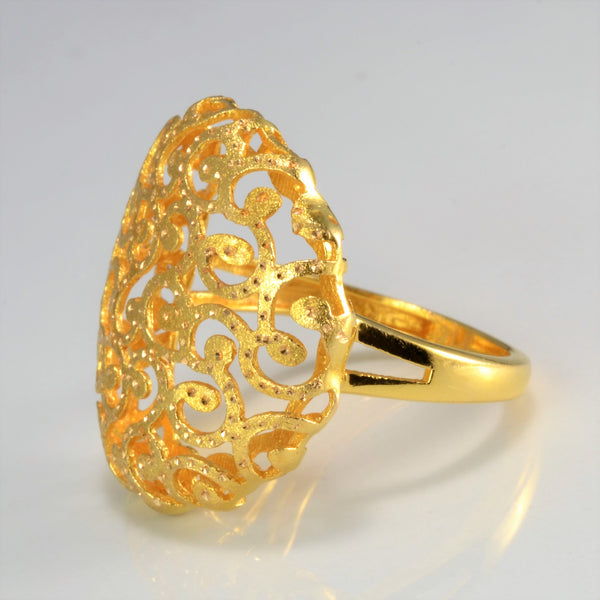 Filigree 21K Gold Ring | SZ 8 |