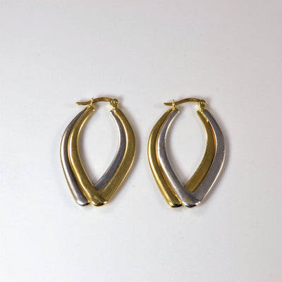 Two Tone Gold Hoop Earrings |