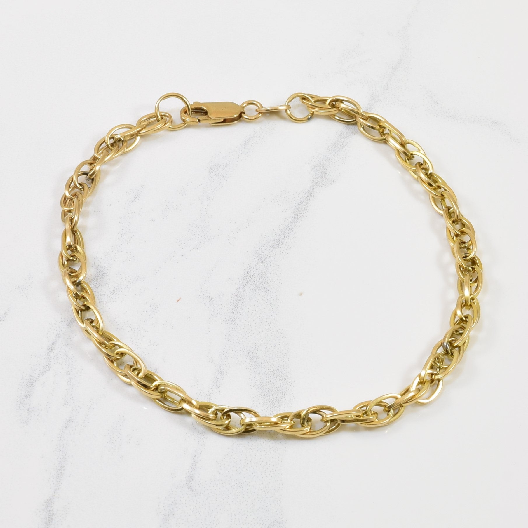 14k Yellow Gold Double Link Cable Chain Bracelet | 8.5" |