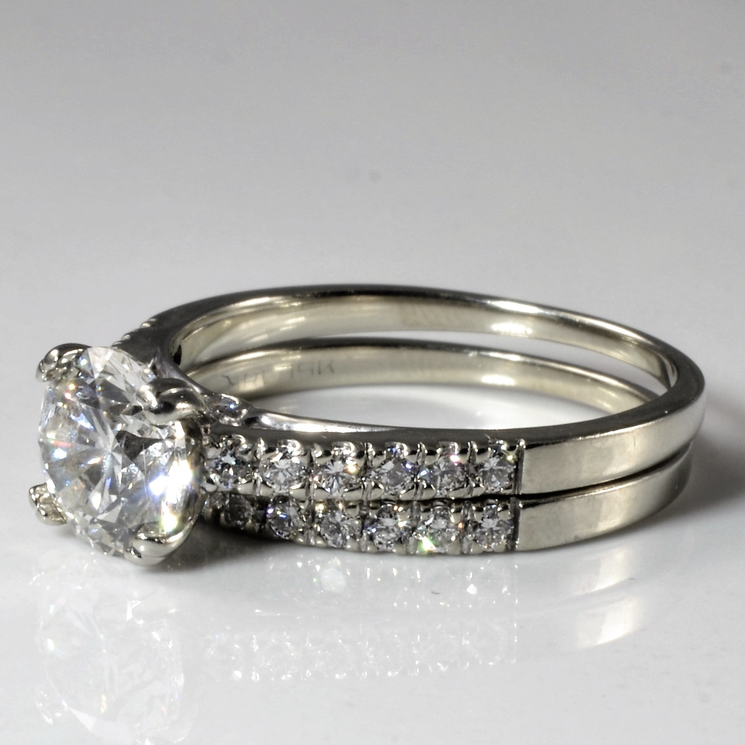 Pave Band Wedding Set | 1.91ctw | SZ 7.75 |