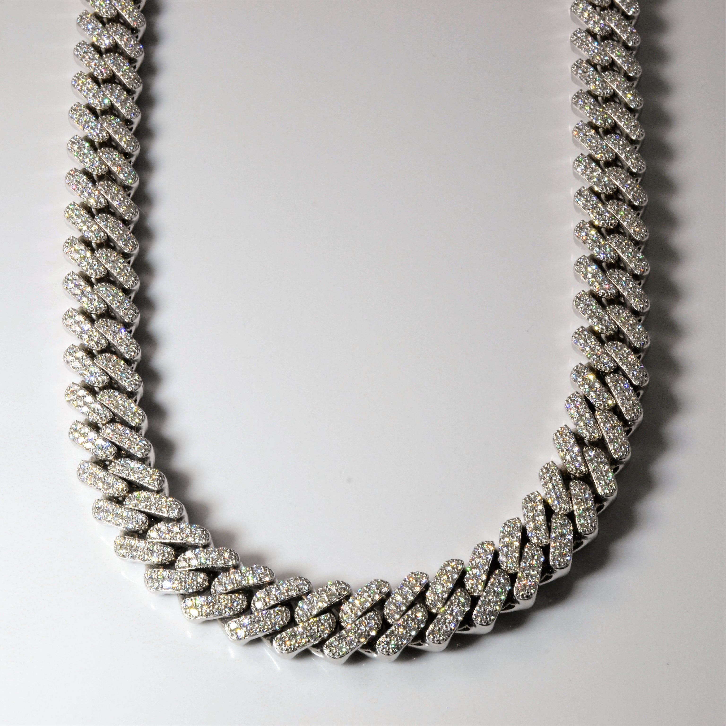 Collier à maillons gourmette en diamants en grappe | 20,75 ct | 22 po | 