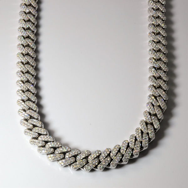 Cluster Diamond Curb Link Necklace | 20.75ctw | 22